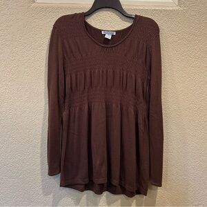 RXB Brown Long Sleeve Synched Women's Top